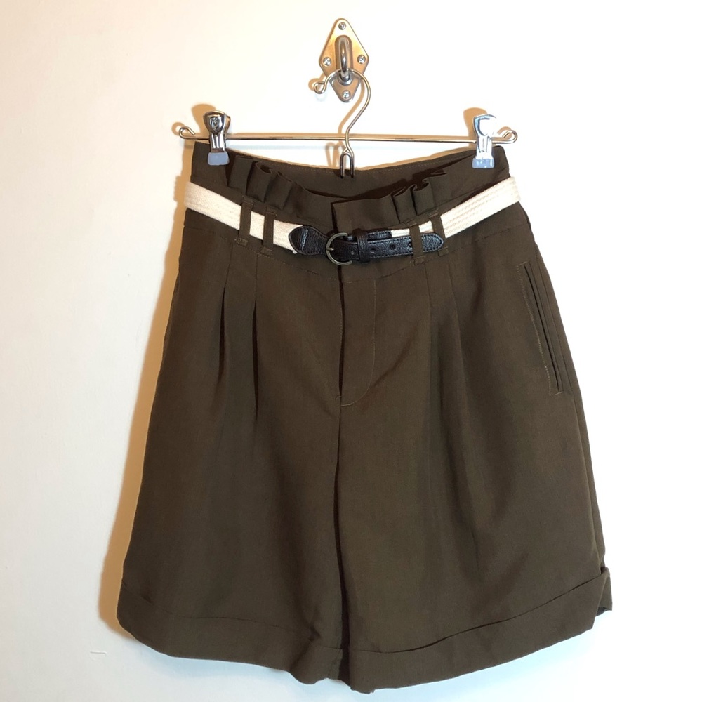 Anthropologie Tailored Cuff Shorts & Belt …